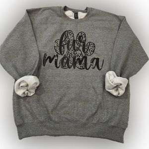 Gildan Gray “Fur Mama” Crewneck